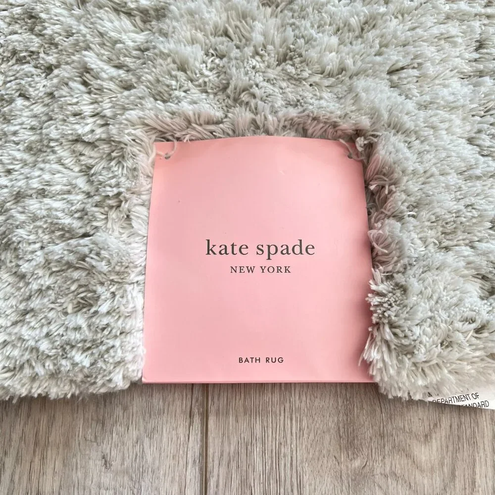 Kate Spade Gray 17 x 24 Bath Rug Mat Soft Fuzzy Plush Shower Non Slip Grey
